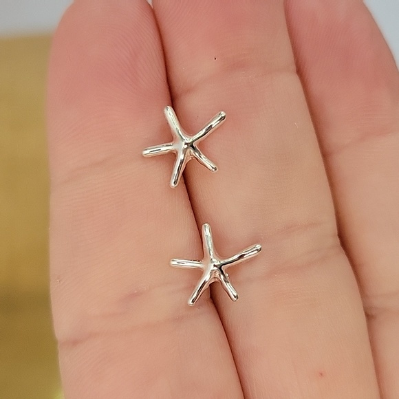 Sterling Silver Starfish Stud Earrings - Picture 4 of 5